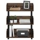 HOMLUX Turn-N-Tube 3-Tier Open Display Storage Bookshelf in Walnut, , large