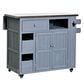 Hearth and Haven Outdoor Kitchen Island Cart with Extendable Stainless Steel Top and Adjustable Shelf in Gray, , large
