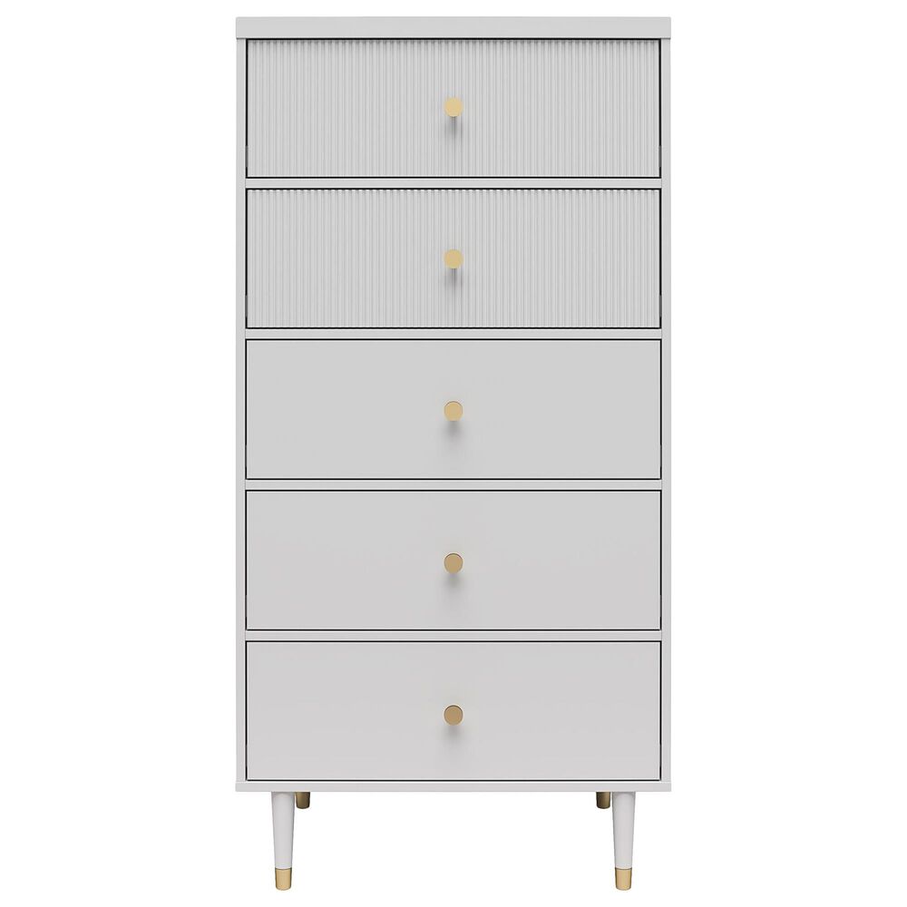 DHP Elizabeth 5-Drawer Chests in Dove Gray, , large