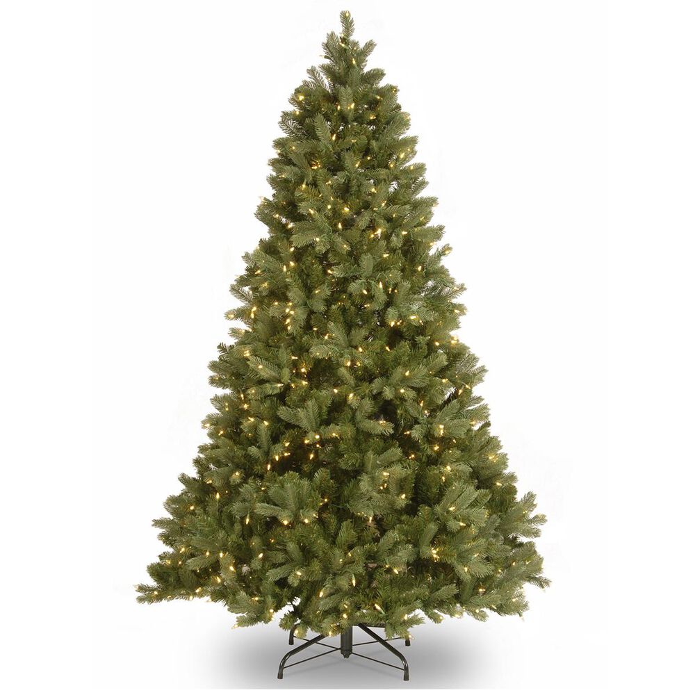 National Tree 7.5" Feel Real Downswept Douglas Fir Hinged Tree with 750 White Light, , large