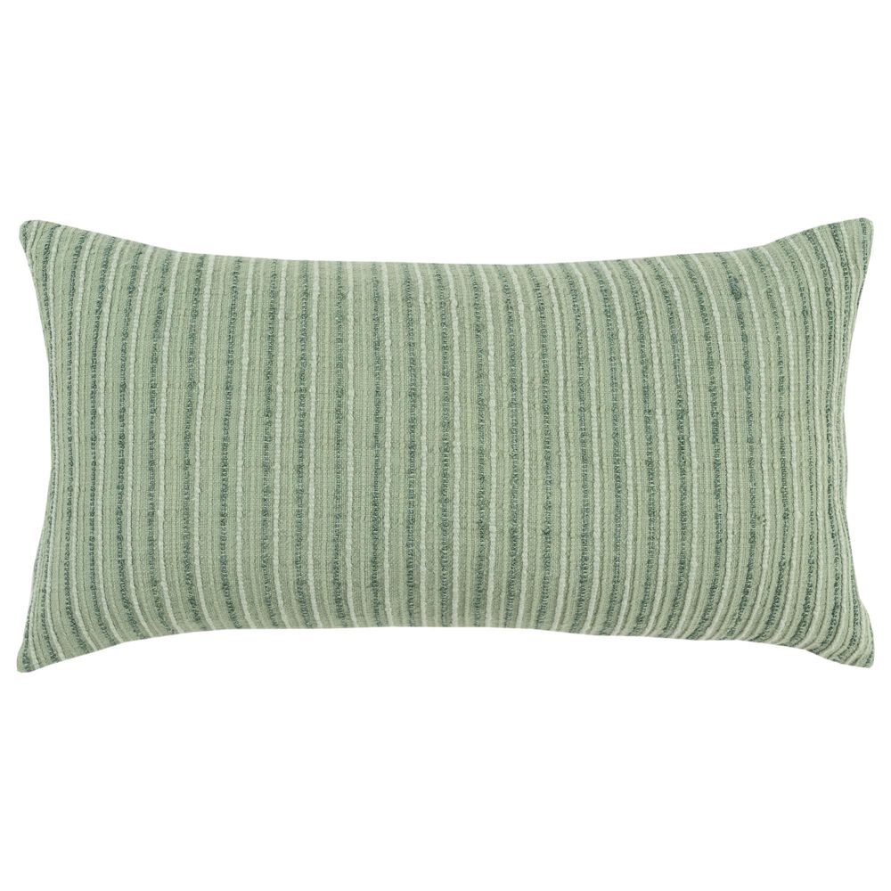 Rizzy Home 14" x 26" Polyester Filled Striped Lumbar Pillow in Green, , large