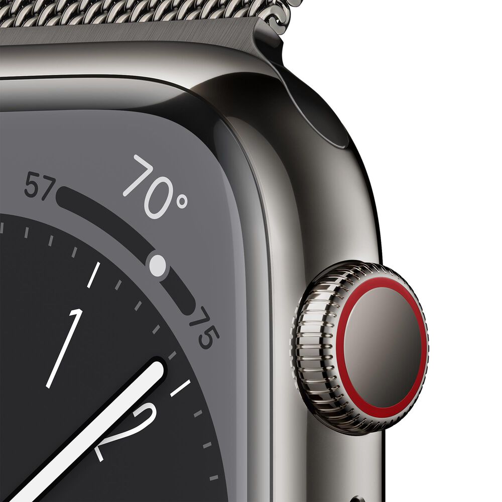 Apple Watch Series 8 GPS + Cellular 41mm Graphite Stainless Steel Case with Graphite  Milanese Loop | NFM