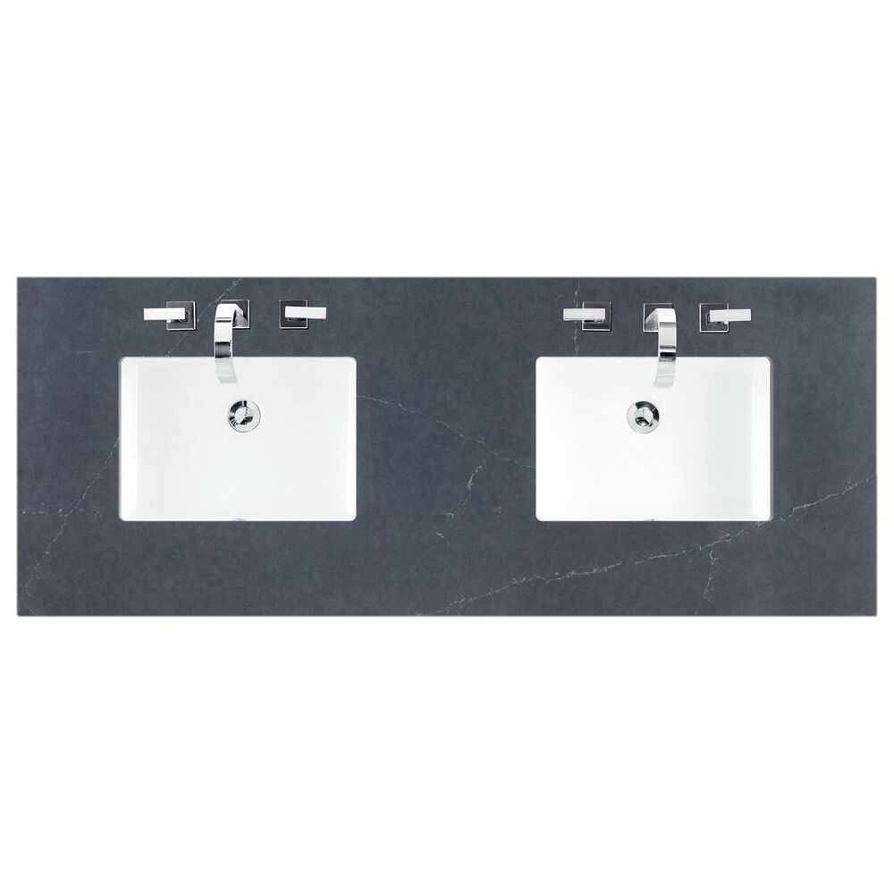 James Martin Vanities Addison 60&quot; Double Bathroom Vanity in Mid Century Acacia with 3 cm Charcoal Soapstone Quartz Top, , large