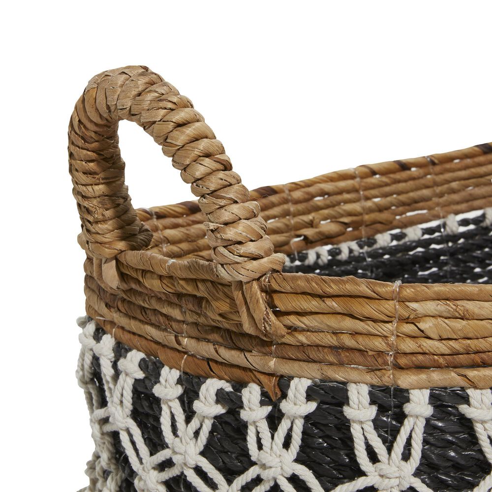 Maple and Jade Bohemian Banana Leaf Storage Basket in Ebony Black and Tawny Brown &#40;Set of 3&#41;, , large