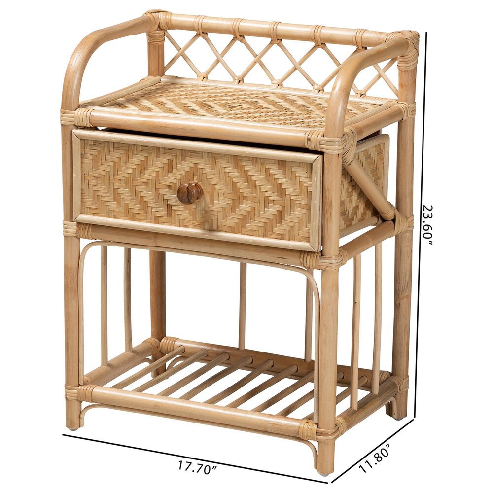 Baxton Studio Kobie 1-Drawer Nightstand in Natural Brown, , large