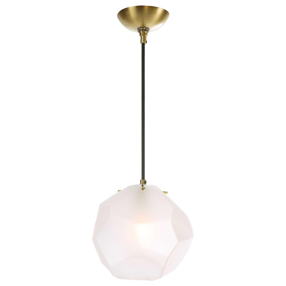 Uttermost Geodesic 1-Light Mini Pendant in Antique Brass and Black, , large