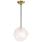 Uttermost Geodesic 1-Light Mini Pendant in Antique Brass and Black, , large