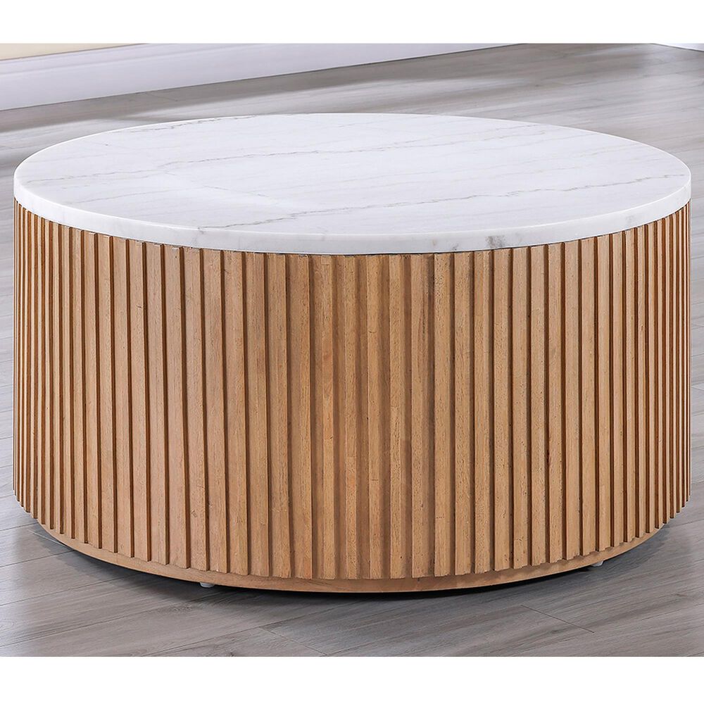 Crystal City Colvin Coffee Table in Warm Toffee and White, , large