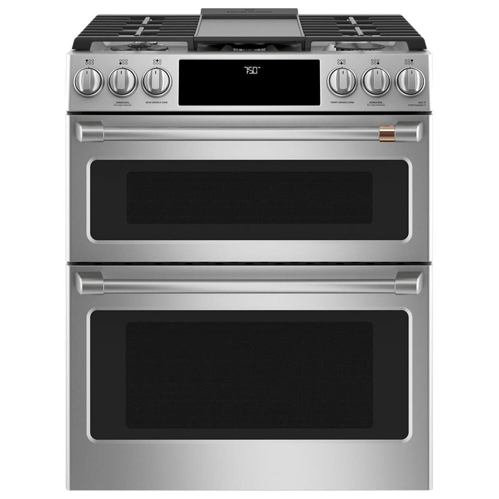 Cafe 30&quot; Slide-In Front Gas Double Oven with Convection Range in Stainless Steel, , large