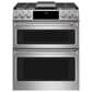 Cafe 30" Slide-In Front Gas Double Oven with Convection Range in Stainless Steel, , large