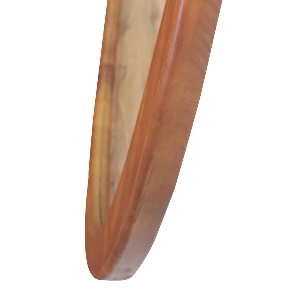 Hearth and Haven 45" Wall Mirror with Curvy Shape and Pine Wood Frame in Natural, , large