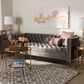 Baxton Studio Zanetta Stationary Sofa in Gray Velvet, , large