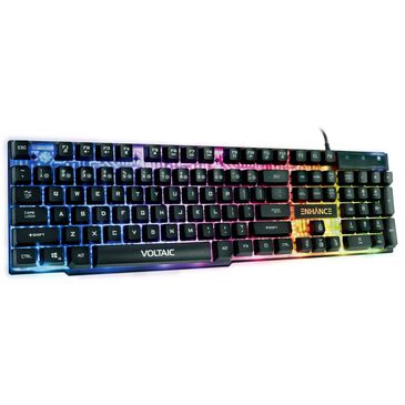 Enhance Voltaic 2 Mechanical-Feel Gaming Keyboard in Black and Clear, , large