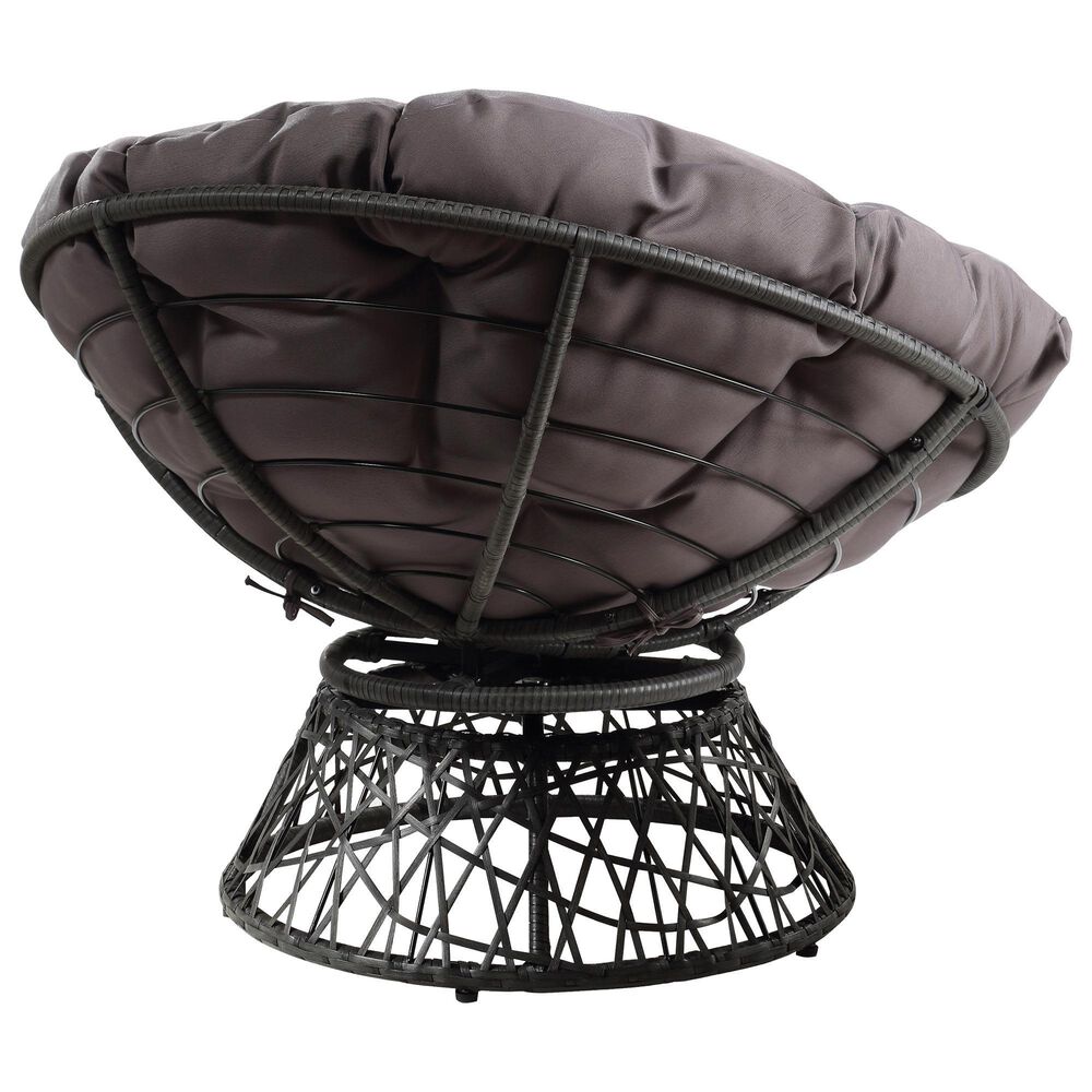 Valor Living Papasan Swivel Chair in Grey, , large