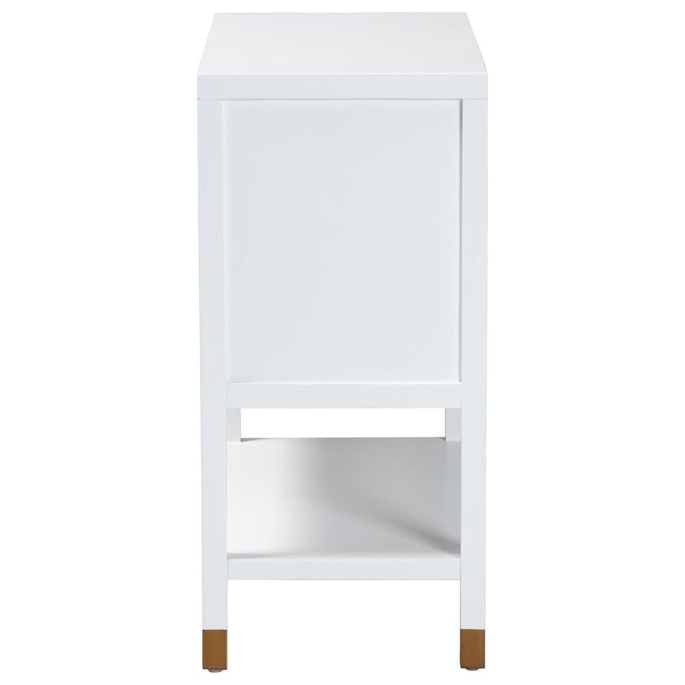 Baxton Studio Aiden 2-Door Accent Storage Cabinet in White and Brass, , large
