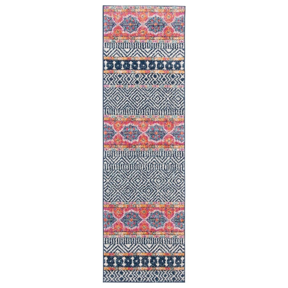 Safavieh Madison MAD797N 2"3" x 20" Navy and Ivory Runner, , large