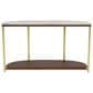 Riverside Furniture Emery Demilune Sofa Table in Smoked Cherry and Bronze, , large