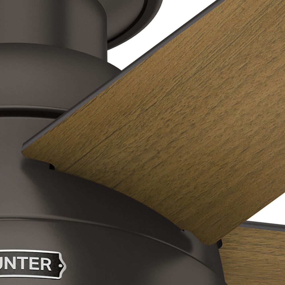 Hunter Anslee Low Profile 46&quot; Ceiling Fan with LED Lights in Premier Bronze, , large