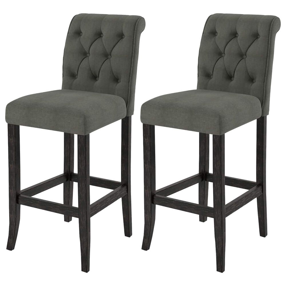 Furniture of America Zimmerman Bar Chair in Gray (Set of 2), , large