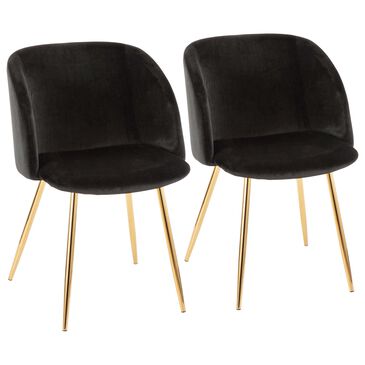 Lumisource Luna Dining Chair in Black/Gold (Set of 2), , large