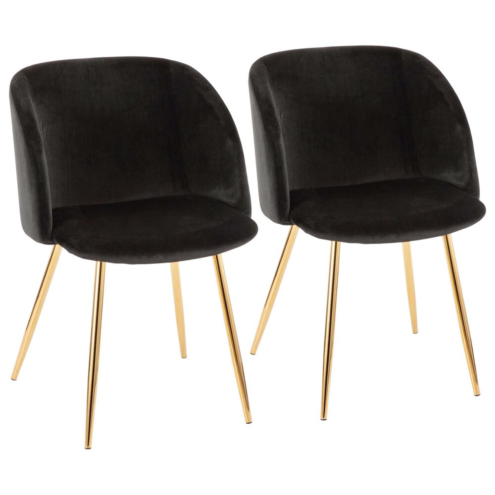 Lumisource Luna Dining Chair in Black/Gold (Set of 2), , large