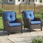 Sunwell Garden Patio Chair with Brown Frame in Navy (Set of 2), , large