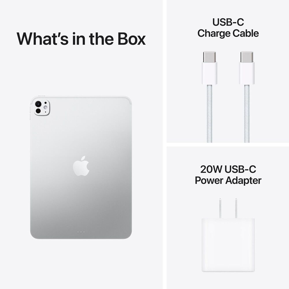 Apple 11" iPad Pro | Apple M5 Chip - Wi-Fi 2TB with Standard Glass in Silver (latest Model) and 2-Year AppleCare+, , large