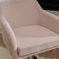 Linon Home Decor Rylen Office Chair with Pink Cushion in Silver, , large