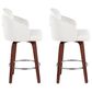 LumiSource Dahlia Swivel Counter Stool with Black Velvet Upholstery in Walnut and Chrome (Set of 2), , large
