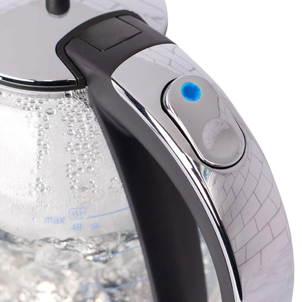 Jura H2O Glass 48 Oz Rapid Boil Kettle in Black and Polished Chrome, , large