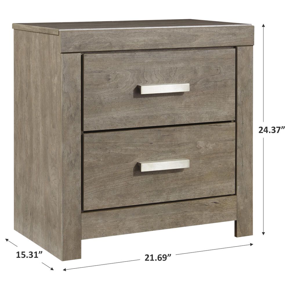 Signature Design by Ashley Culverbach 2 Drawer Nightstand in Driftwood Gray, , large