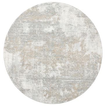Surya Brunswick 7"10" Round Cream, Tan, Taupe, Blue, Gray and Seafoam Area Rug, , large