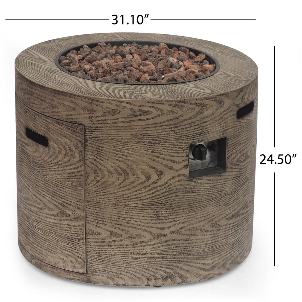 Noble House Senoia 40000 BTU Round Firepit in Brown, , large