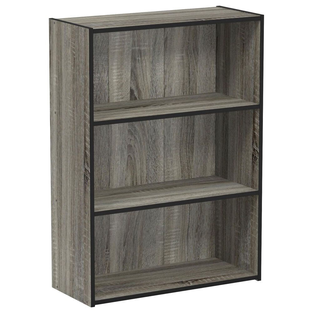 HOMLUX 3-Tier Open Shelf Bookcase in French Oak, , large