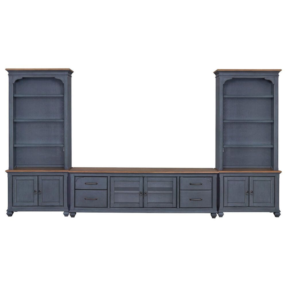 Legends Furniture Americana 84&quot; TV Stand in Corduroy Blue and Brown, , large