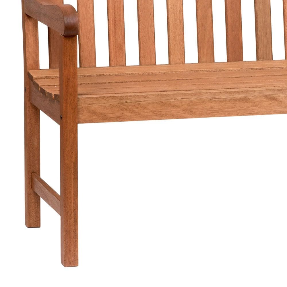 International Home Miami 47" All-Weather Outdoor Bench with Armrests in Natural, , large