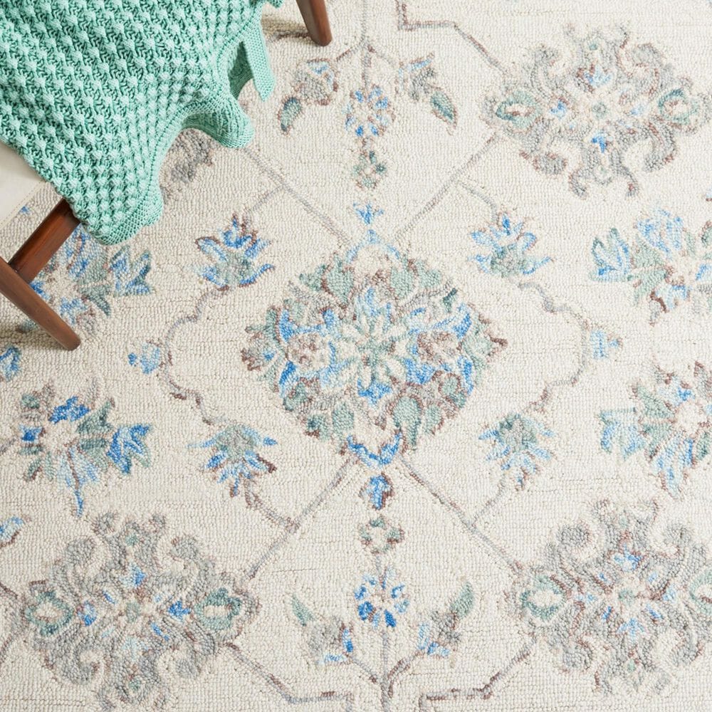 Safavieh Micro-Loop Oriental 5&#39; x 8&#39; Ivory and Grey Area Rug, , large