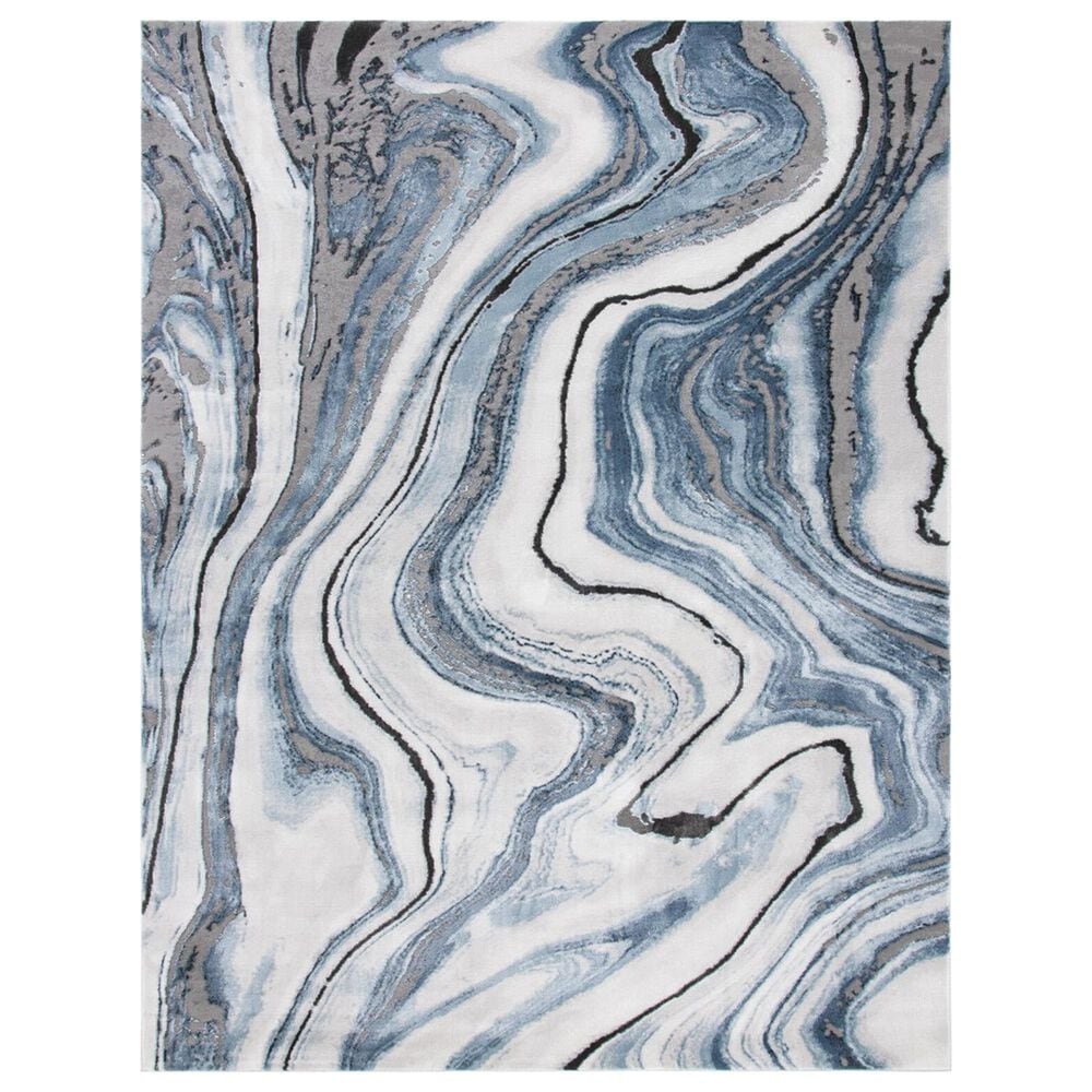 Safavieh Craft CFT819M 8" x 10" Blue and Grey Area Rug, , large