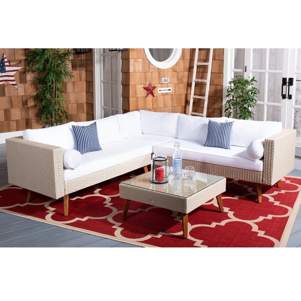 Safavieh Lynwood Patio Sectional in Beige, , large
