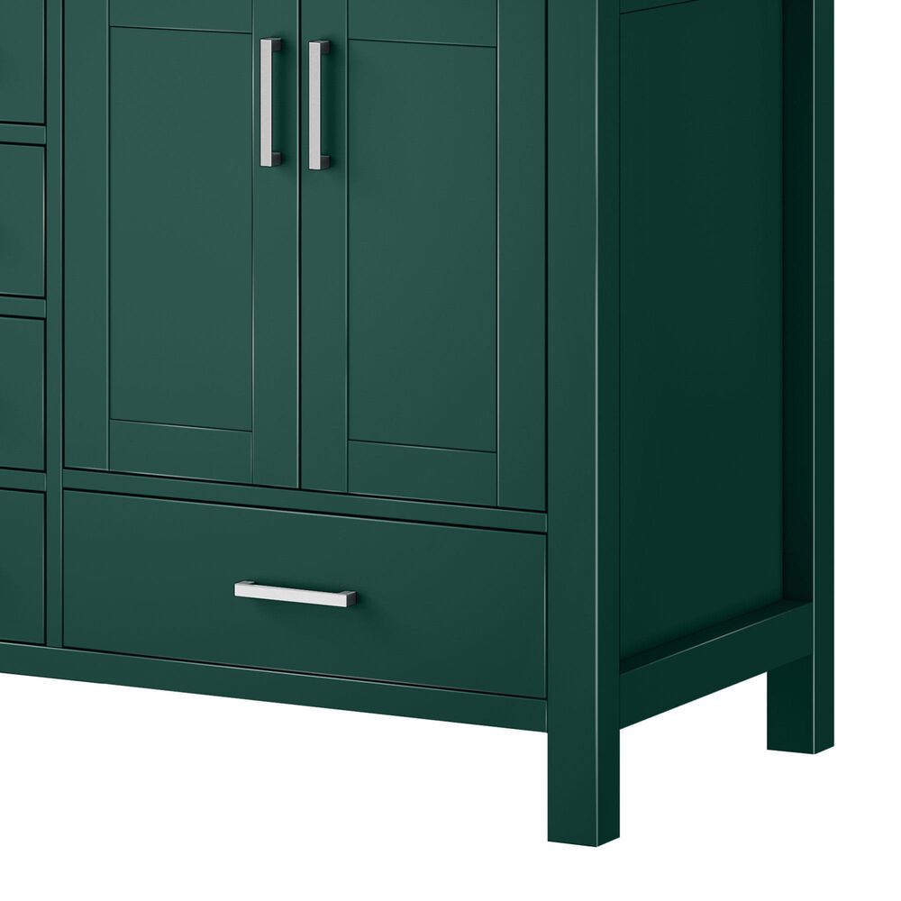 Lexora Home Jacques 72&quot; Double Bathroom Vanity in Green with 2 cm White Cultured Marble Top and Rectangular Sinks, , large