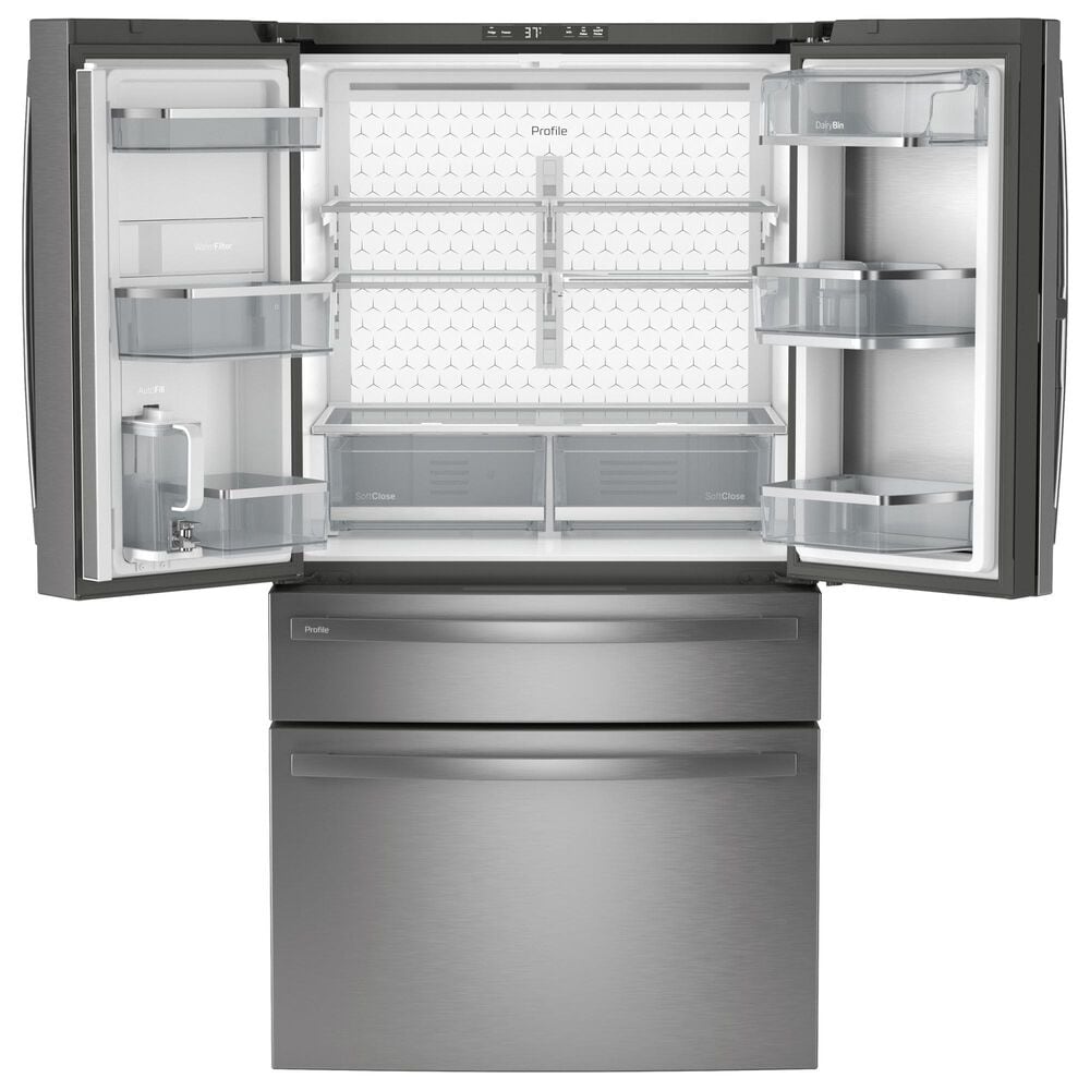 GE Profile 23.2 Cu. Ft. Smart Counter-Depth Fingerprint Resistant 4-Door French-Door Refrigerator with Door In Door in Stainless Steel, , large