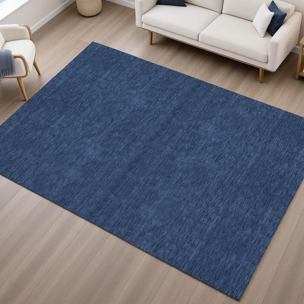 Dalyn Rug Company Soft Essentials Solid Navy 5' x 7'6" Area Rug, , large