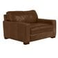 Softline Leather Chair and a Half and Ottoman in Splendor Chestnut, , large