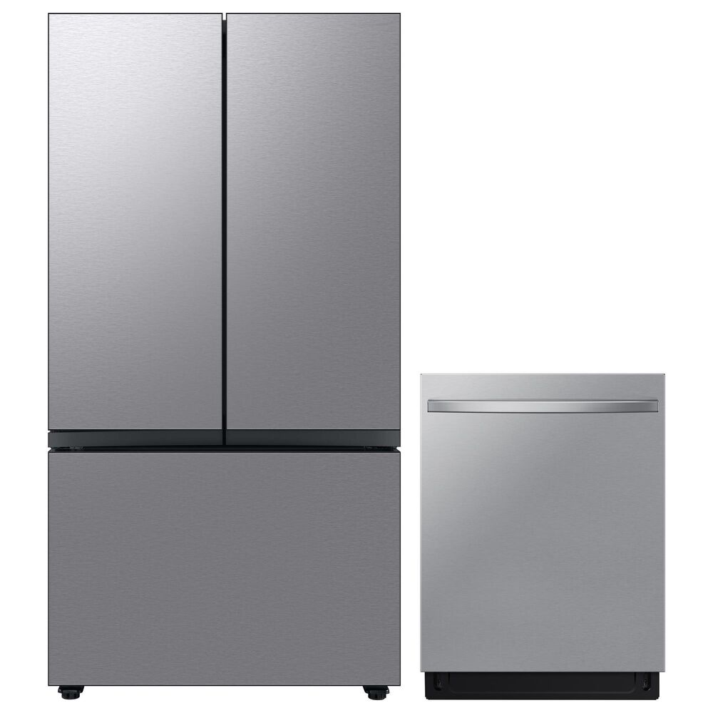 Samsung Bespoke 2-Piece Kitchen Package with 30 Cu. Ft. 3-Door French Door Refrigerator and Dishwasher in Stainless Steel, , large
