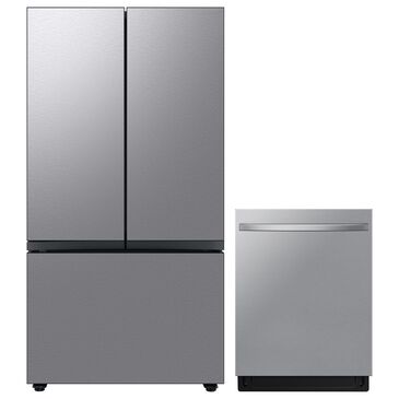 Samsung Bespoke 2-Piece Kitchen Package with 30 Cu. Ft. 3-Door French Door Refrigerator and Dishwasher in Stainless Steel, , large