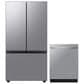 Samsung Bespoke 2-Piece Kitchen Package with 30 Cu. Ft. 3-Door French Door Refrigerator and Dishwasher in Stainless Steel, , large