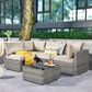 HOMLUX 5-Piece Patio Conversation Set with Grey Wicker in Beige, , large