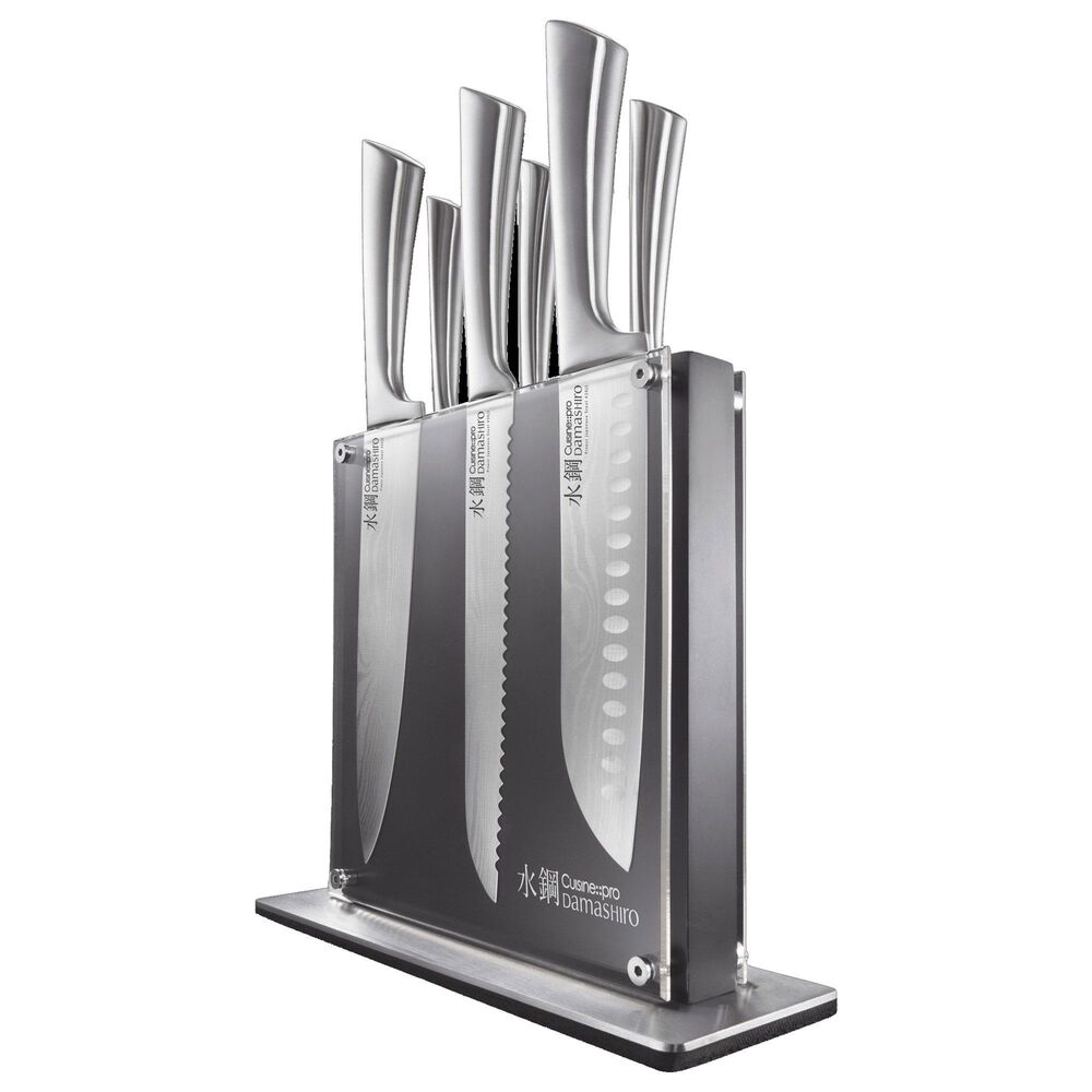 Power A Damashiro 7-Piece Kin Knife Block Set in Stainless Steel, , large