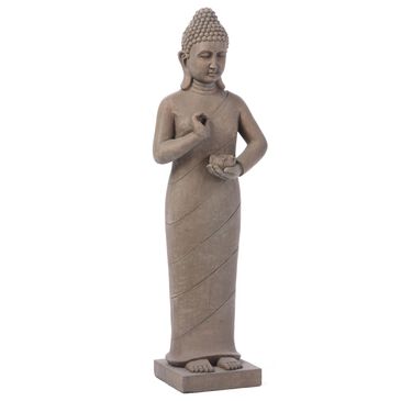 Alfresco Home Standing Thai Buddha Patio Statue in Grey, , large