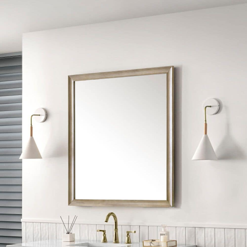 James Martin Vanities Glenbrooke 36&quot; Rectangular Mirror in Whitewashed Oak, , large